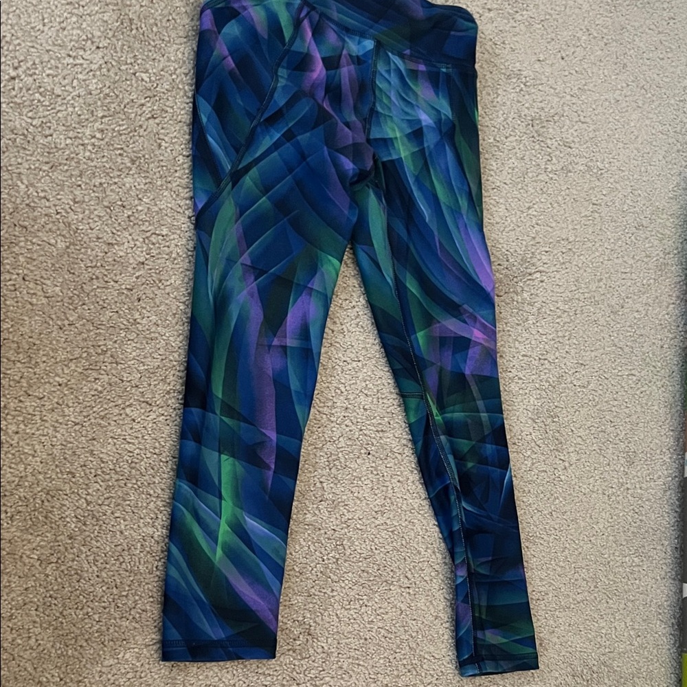 Old Navy Kids Blue and Green Patterned Leggings